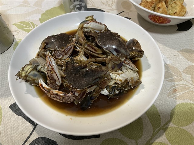 漬け込んだヒラツメガニ