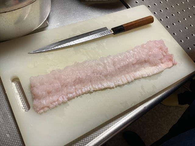 骨切りしたハモ