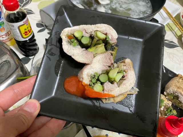 ヤマウドのチキン巻